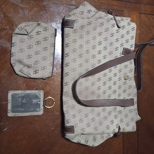 Dooney & Bourke Tan and Brown Shoulder Bag